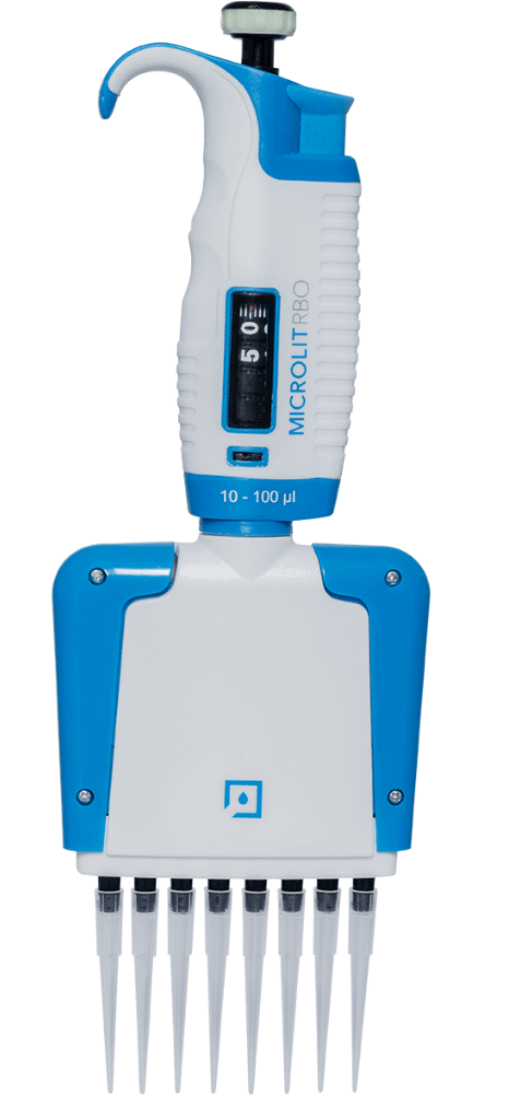 8-Channel Variable Volume 5-50uL Fully Autoclavable Micropipette RBO-E-50