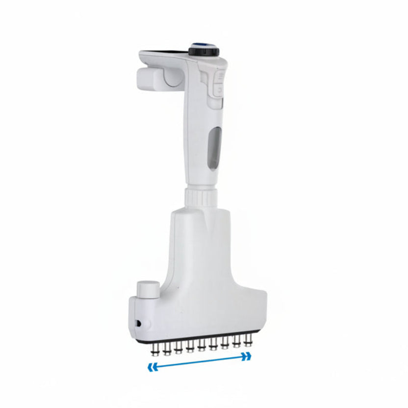 12 Channel Electronic Adjustable Spacing 2-50 uL Pipettor AQUA AQVT-50